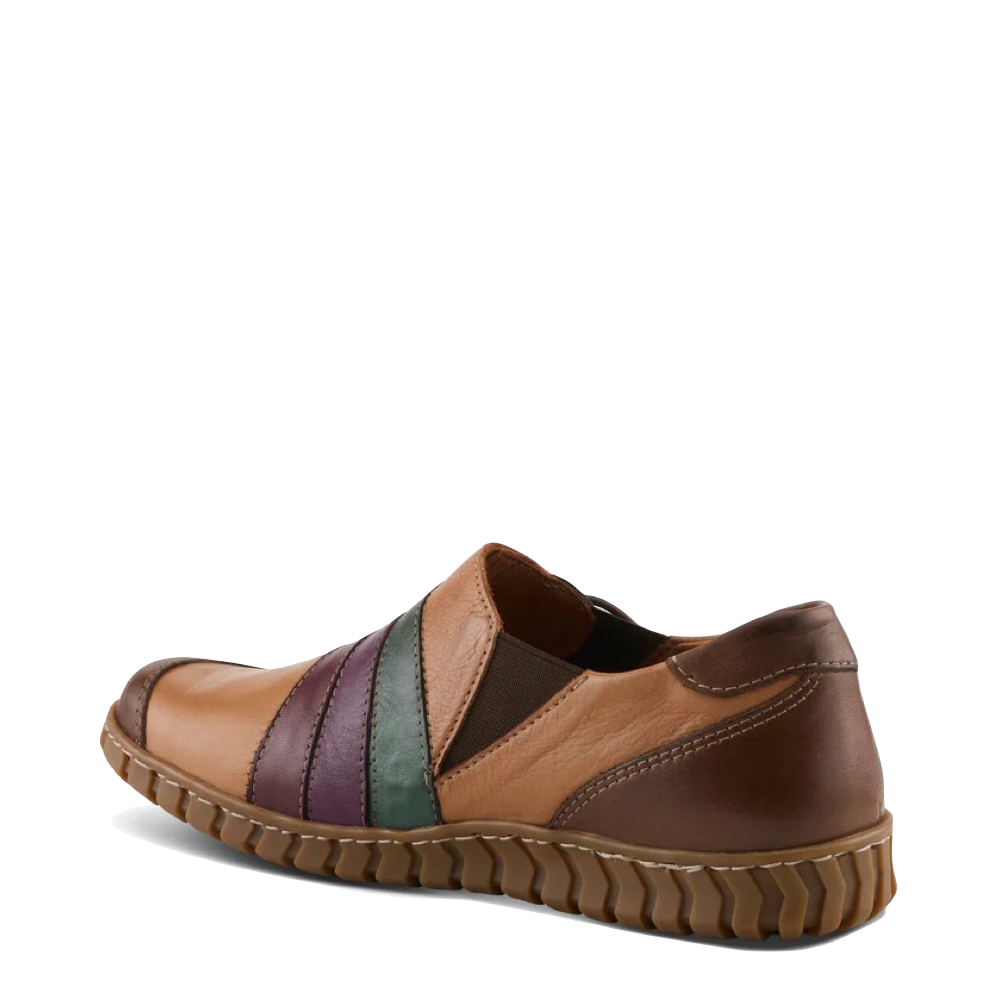 Spring Step Women's Neeta Slip On Shoe in Camel Multi