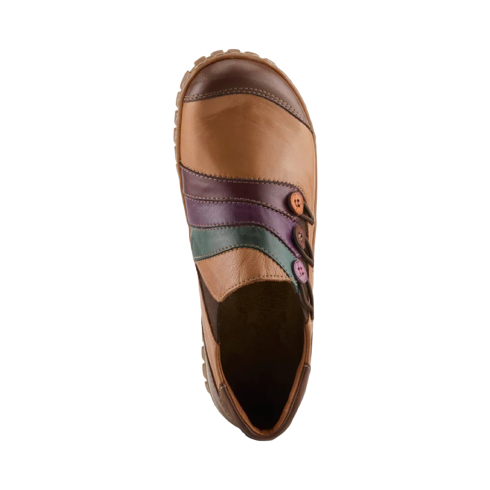 Spring Step Women's Neeta Slip On Shoe in Camel Multi
