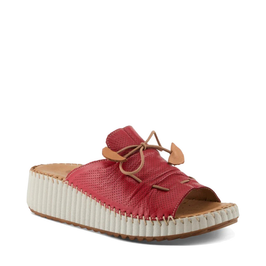 Toe view of Spring Step Nevelle Slide Wedge Sandal for women.