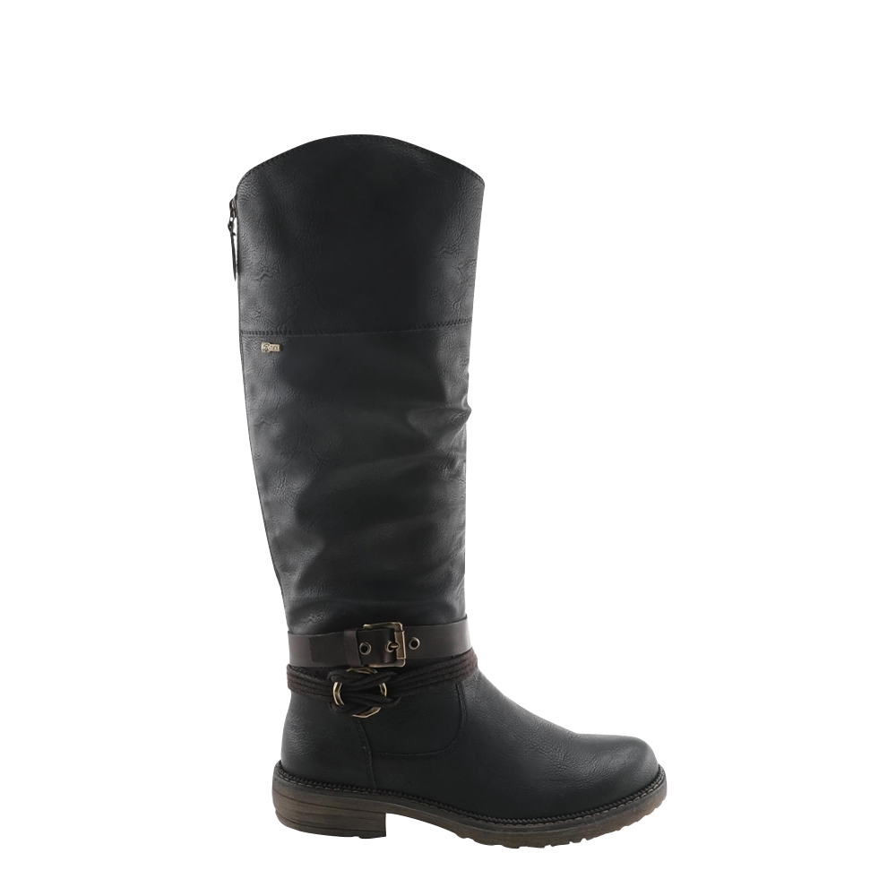 Spring Step Women's Relife Mangie Tall Water Resistant Back Zip Boot in Black
