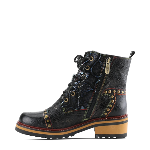 Spring Step Women's Rugup Lace Boot in Black Multi