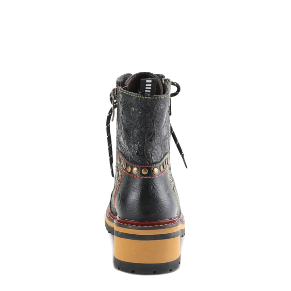 Spring Step Women's Rugup Lace Boot in Black Multi