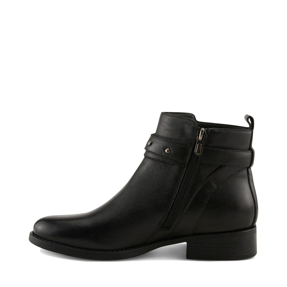 Side (left) view of Spring Step Shoeler Side Zip Ankle Boot for women.