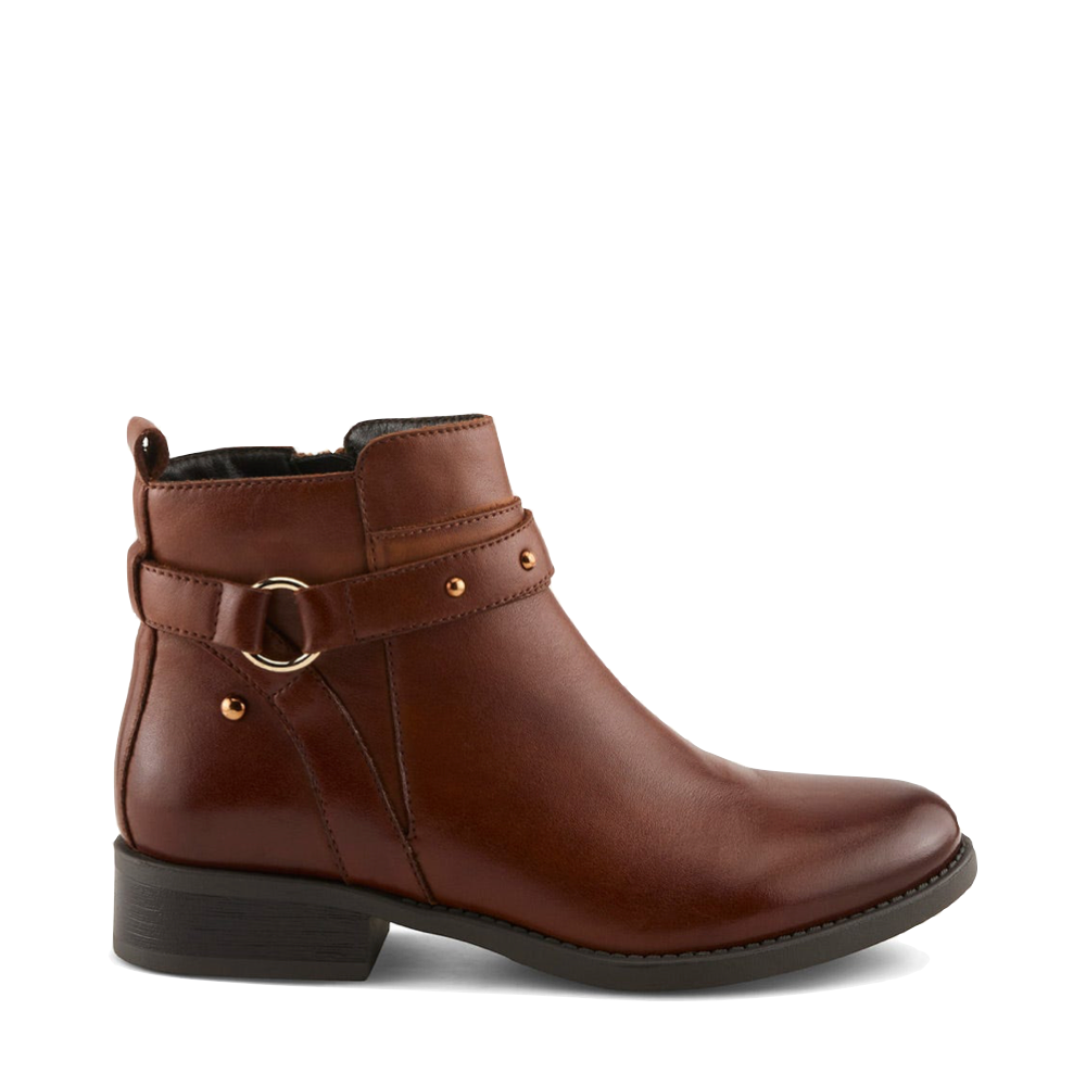 Side (right) view of Spring Step Shoeler Side Zip Ankle Boot for women.