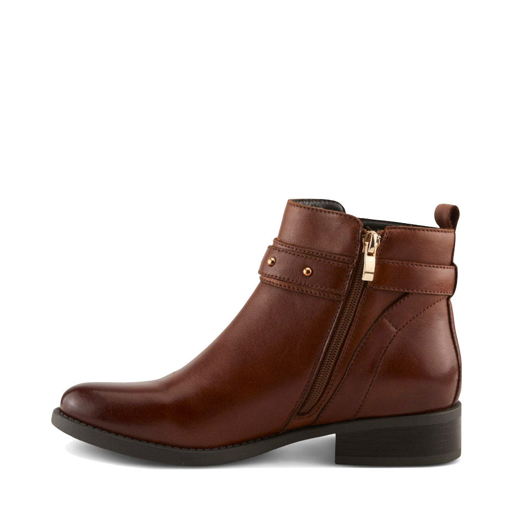 Side (left) view of Spring Step Shoeler Side Zip Ankle Boot for women.