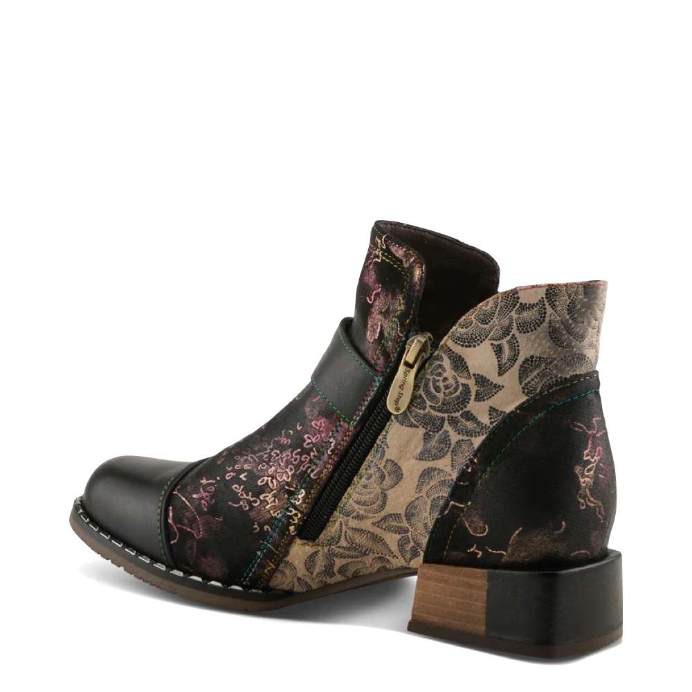 Heel view of Spring Step Sipperb Heeled Side Zip Boot for women.