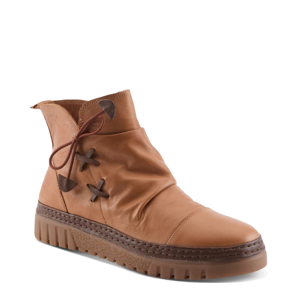 Toe view of Spring Step VanDis Low Leather Zip Boot for women.