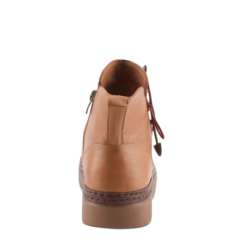 Back view of Spring Step VanDis Low Leather Zip Boot for women.