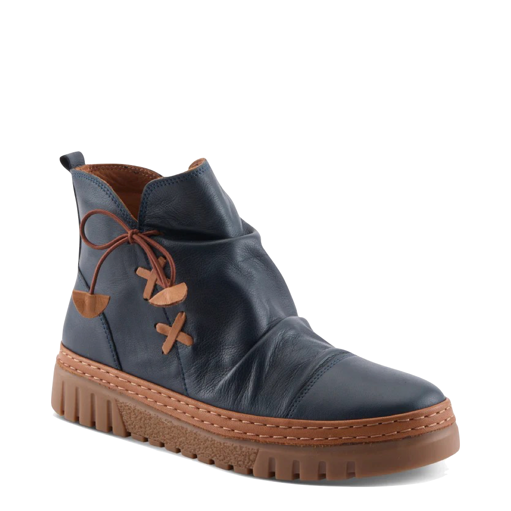 Toe view of Spring Step VanDis Low Leather Zip Boot for women.