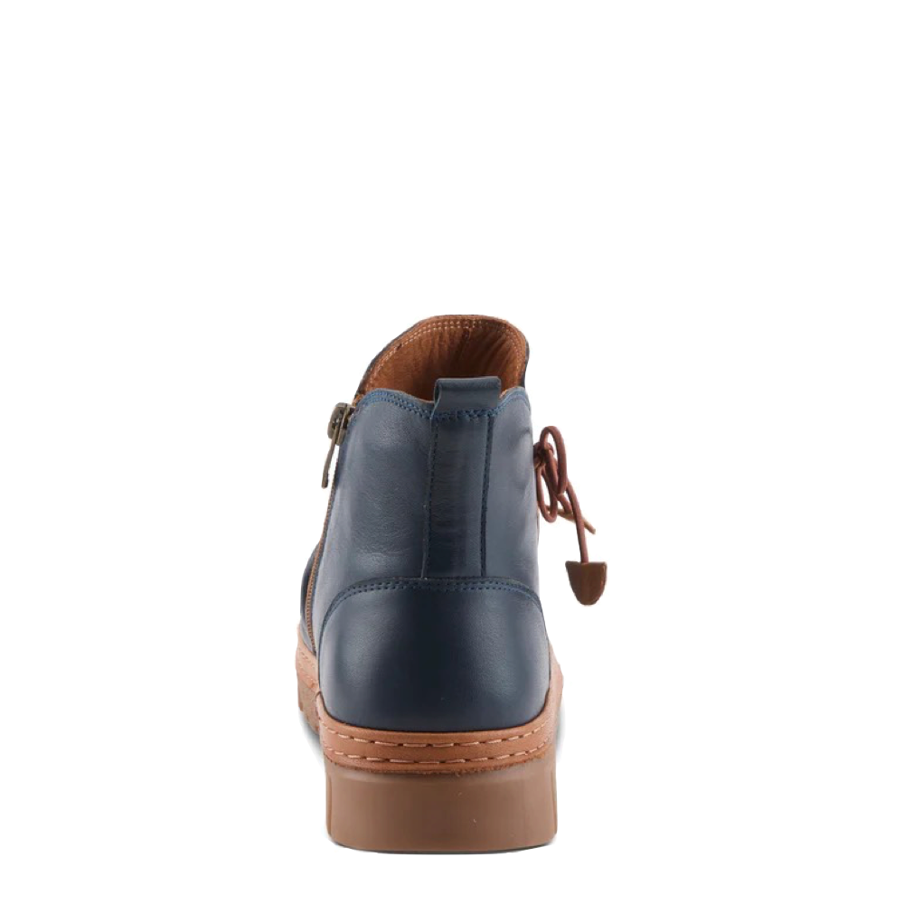 Back view of Spring Step VanDis Low Leather Zip Boot for women.