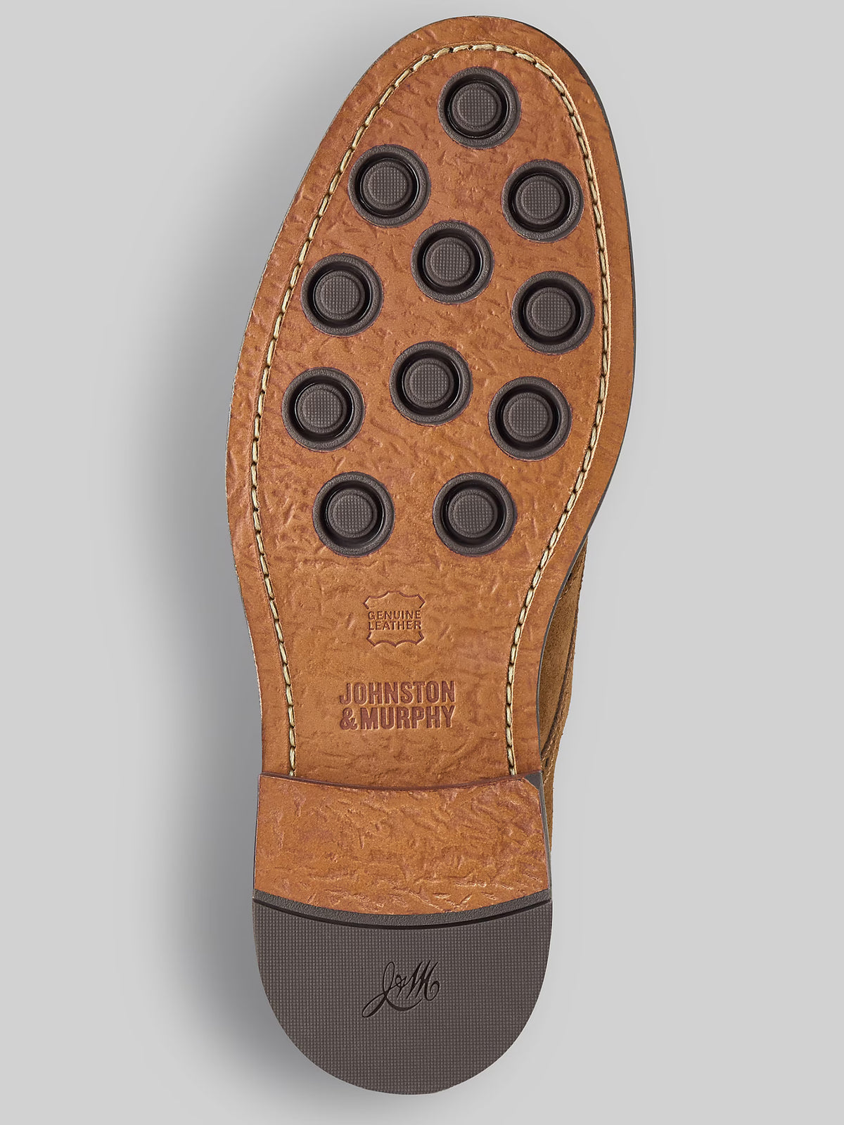 Johnston & Murphy Men's Ripley Wingtip Lace in Snuff Waxed Suede