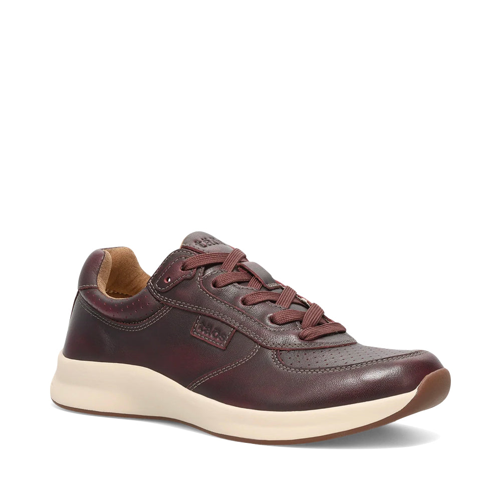 Mudguard and Toe view of Taos Delta Leather Lace Sneaker for women.