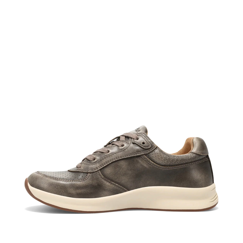 Side (left) view of Taos Delta Leather Lace Sneaker for women.