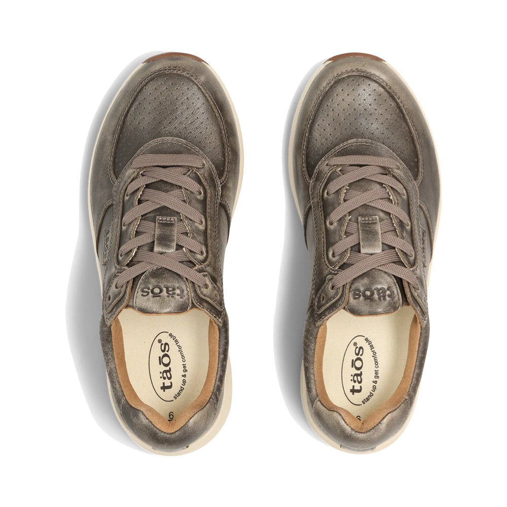 Top-down view of Taos Delta Leather Lace Sneaker for women.