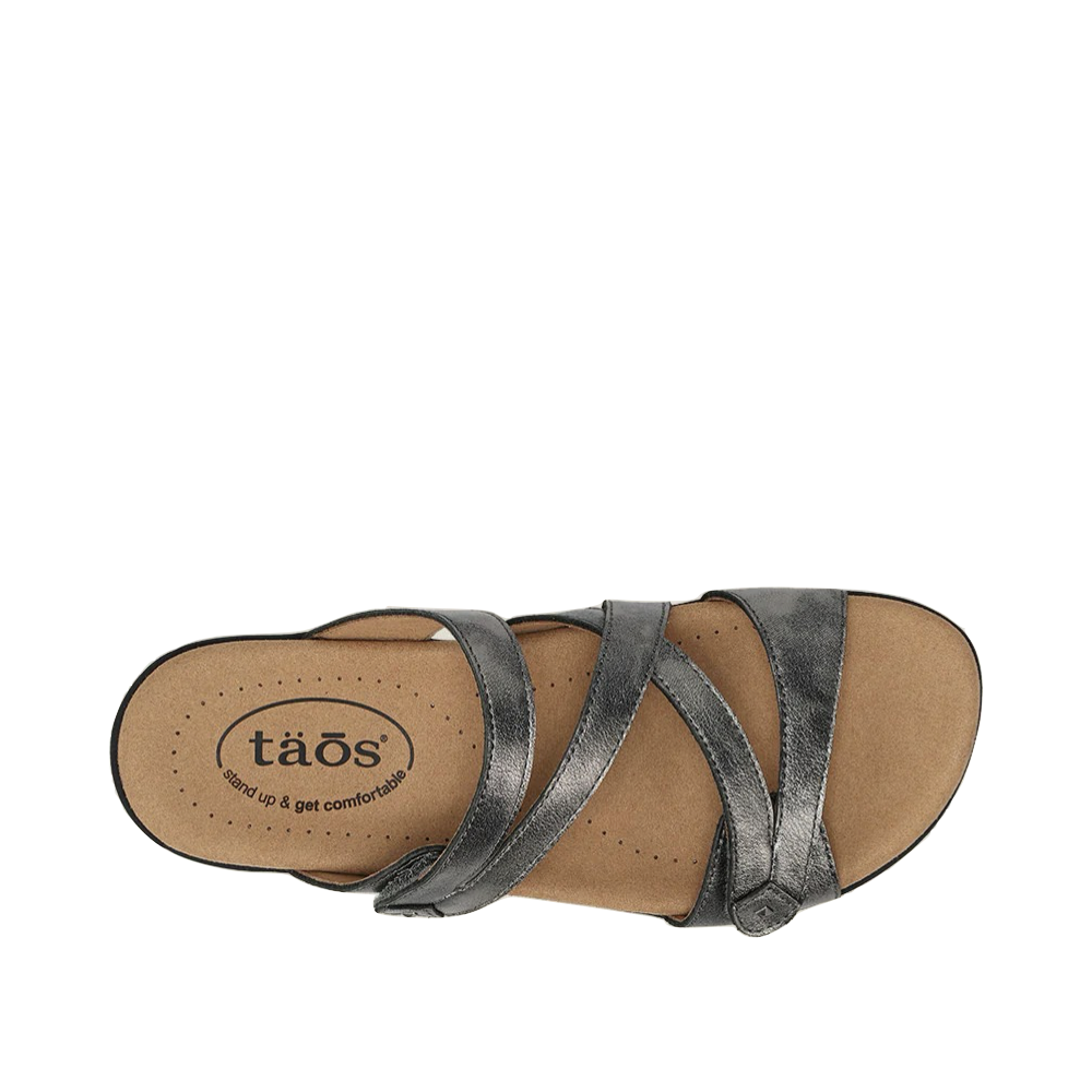 Top-down view of Taos Double U Adjustable Strap Sandal for women.