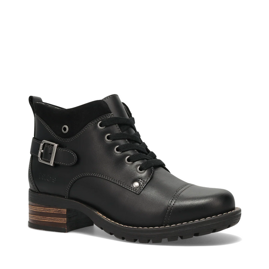 Toe view of Taos Mini Crave Side Zip Lace Boot for women.