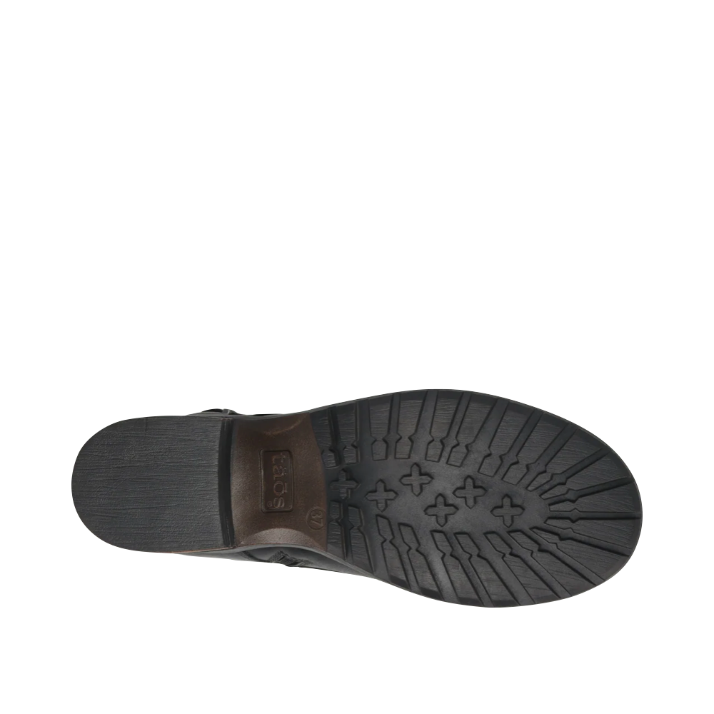 Bottom view of Taos Mini Crave Side Zip Lace Boot for women.