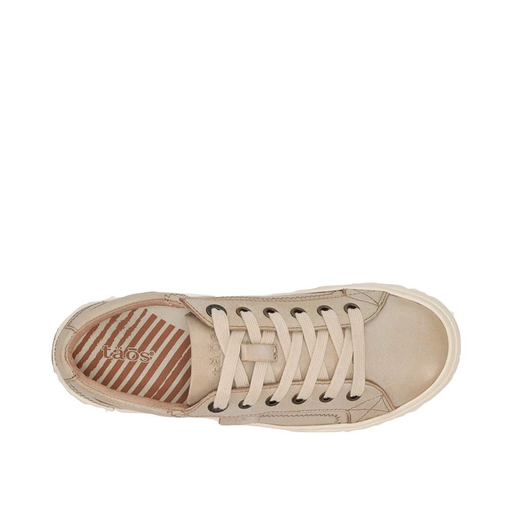 Top-down view of Taos Plim Soul Lux Leather Sneaker for women.