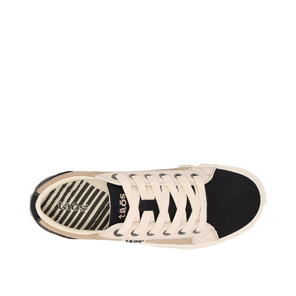 Taos Women's Plim Soul Two Tone Canvas Sneaker in Black/Tan