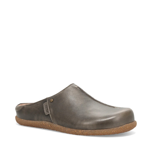 Toe view of Taos Upside Leather Slip On Clog for women.