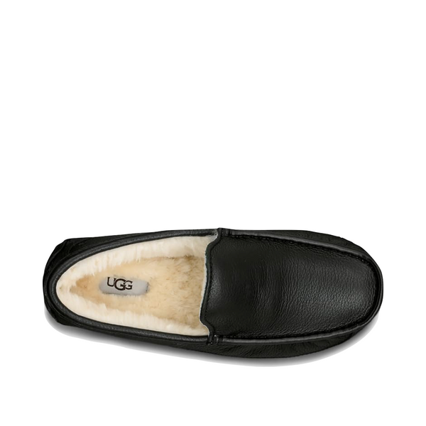 UGG Ascot Leather Moccasin Slipper in Black