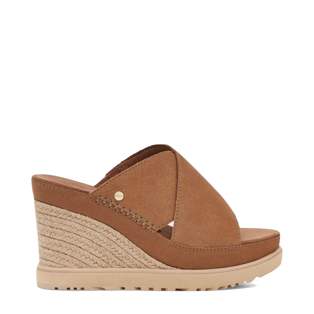 UGG Women's Abbot Platform Wedge Slide Sandal in Chestnut