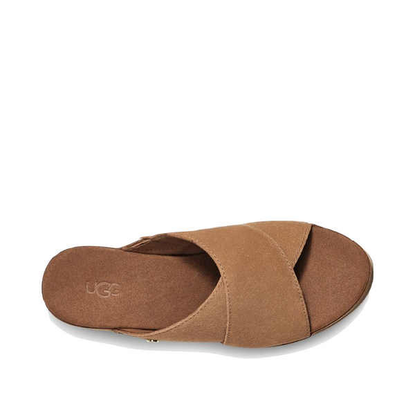 UGG Women's Abbot Platform Wedge Slide Sandal in Chestnut