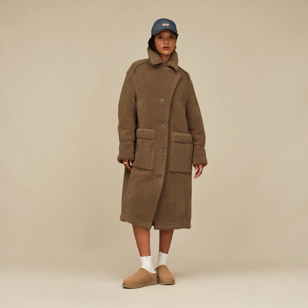 Model view of UGG Classic Micro Bootie for women.