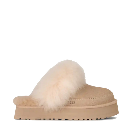 Side (right) view of Ugg Disquette Chalet Slipper for women.