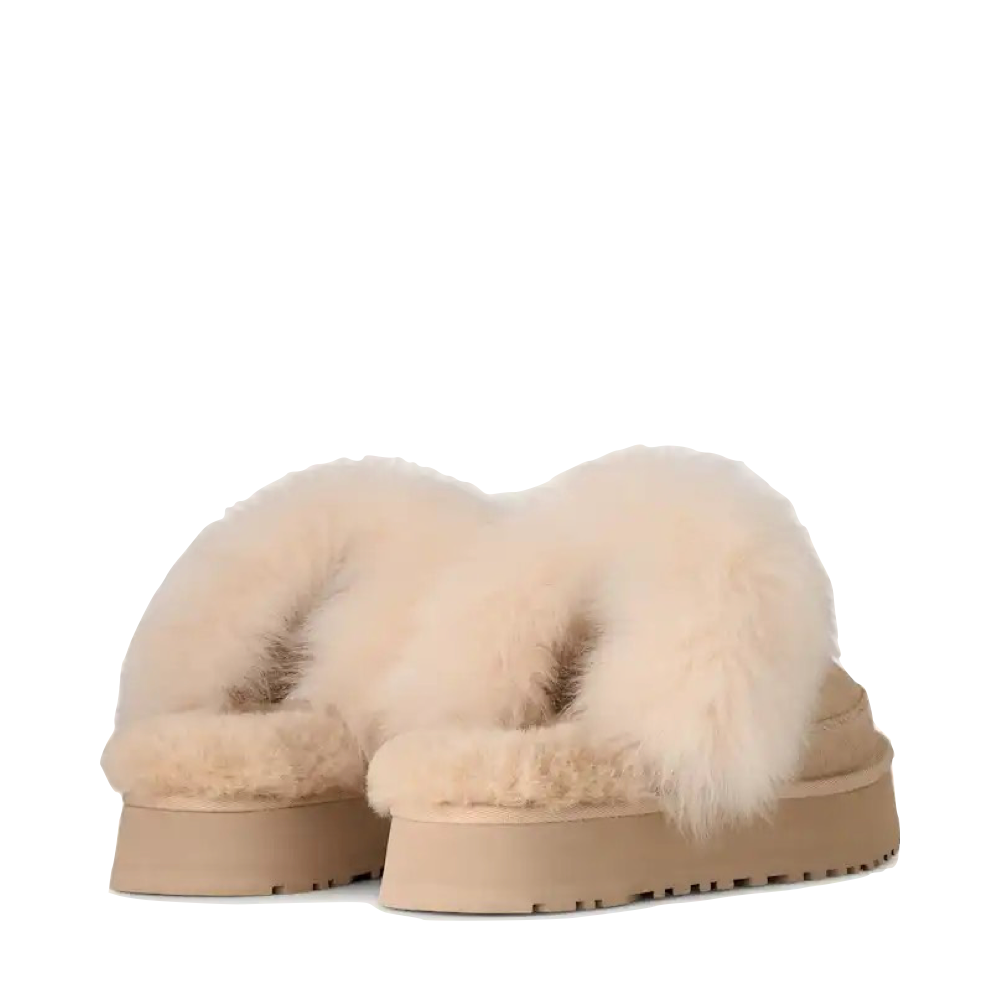 Heel view of Ugg Disquette Chalet Slipper for women.