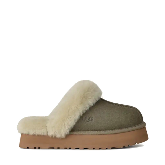 Side (right) view of Ugg Disquette Sheepskin slipper for women.