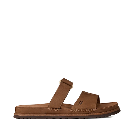 Side (right) view of Ugg GoldenGaze Slide Sandal for women.