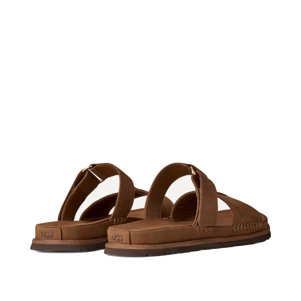 Heel view of Ugg GoldenGaze Slide Sandal for women.