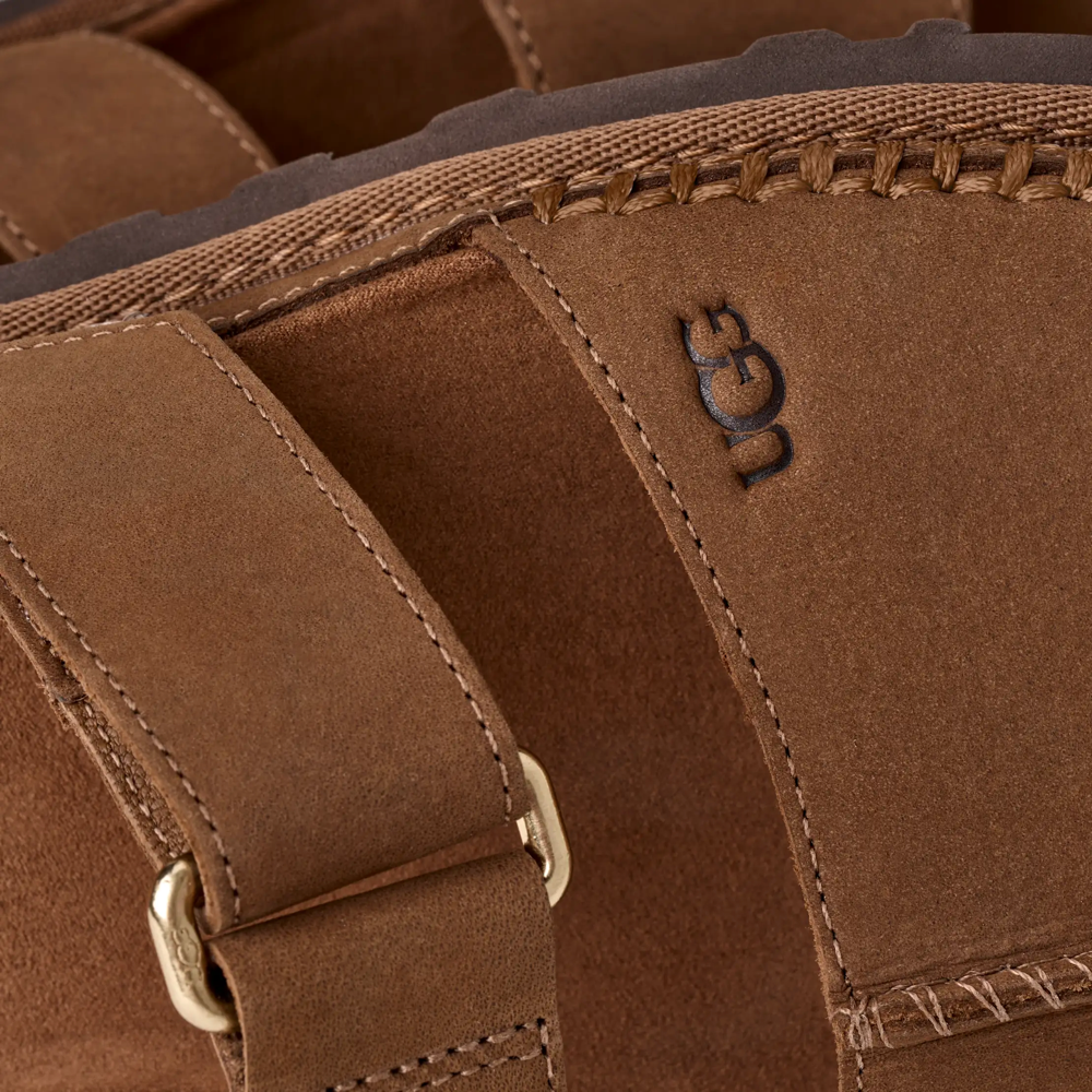 Detail view of Ugg GoldenGaze Slide Sandal for women.