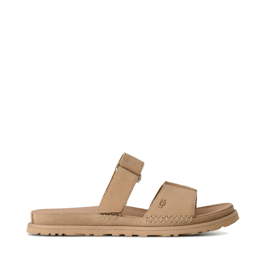 Side (right) view of Ugg Golden Gaze Slide Sandal for women.