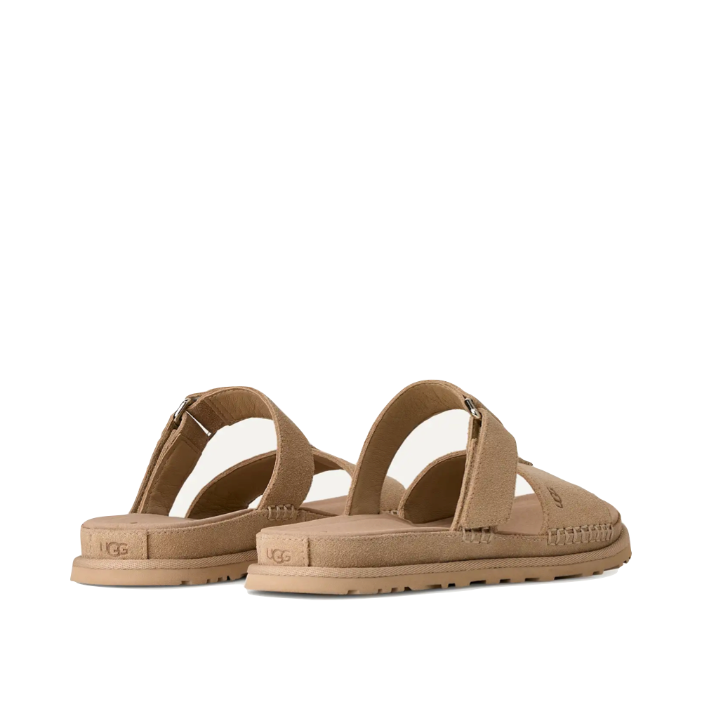 Heel view of Ugg Golden Gaze Slide Sandal for women.