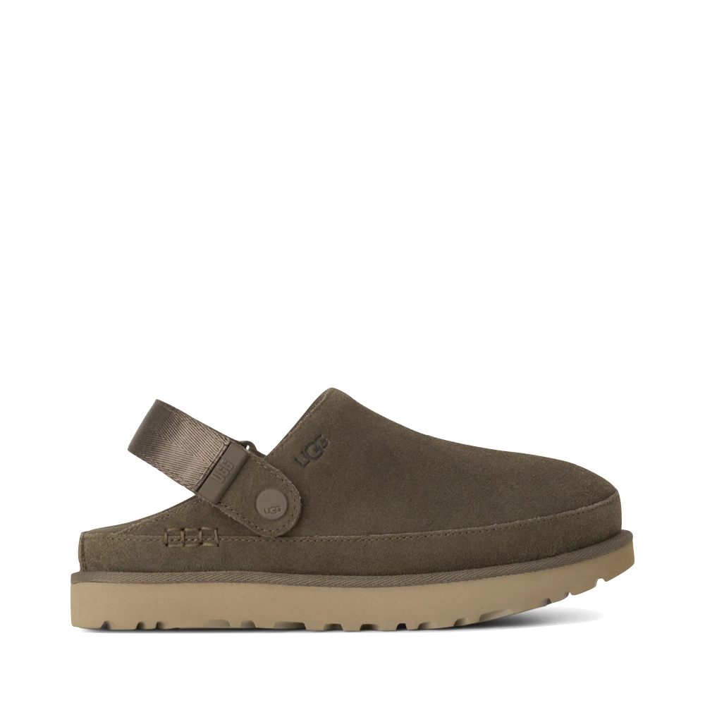 Side (right) view of UGG Goldenstar Clog for women.