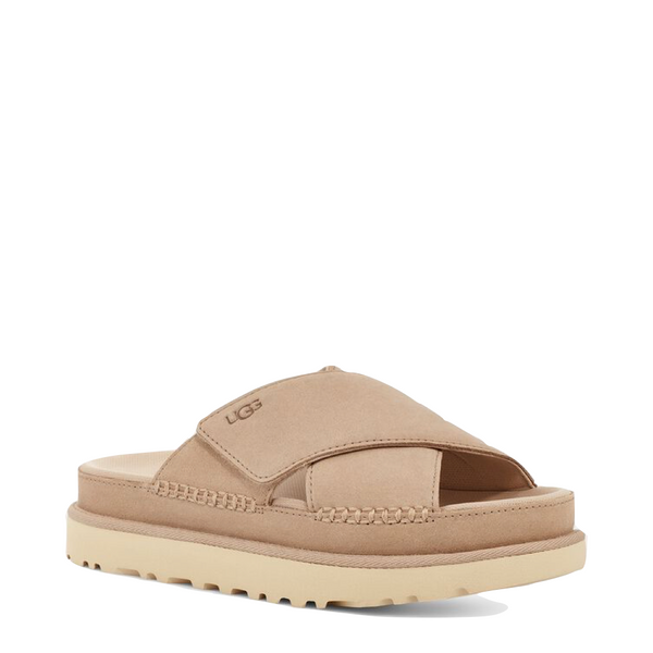 UGG Women's Goldenstar Cross Slide Sandal in Driftwood