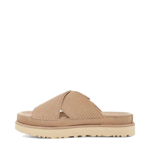 UGG Women's Goldenstar Cross Slide Sandal in Driftwood