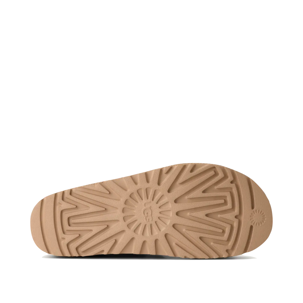 Bottom view of Ugg Goldenstar Hi Cutout Slide Sandal for women.