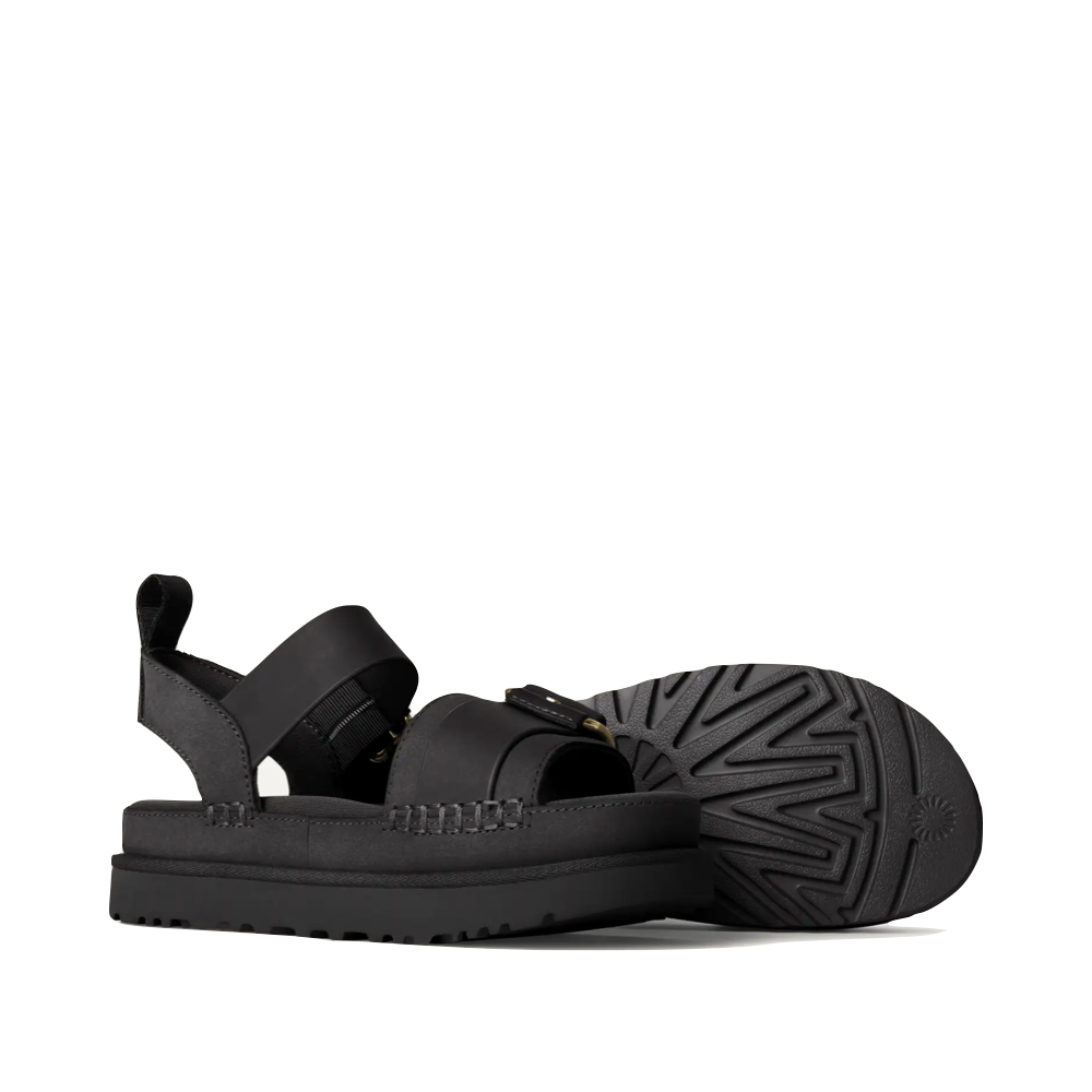 Side and bottom view of UGG Goldenstar Villa Sandal for women.
