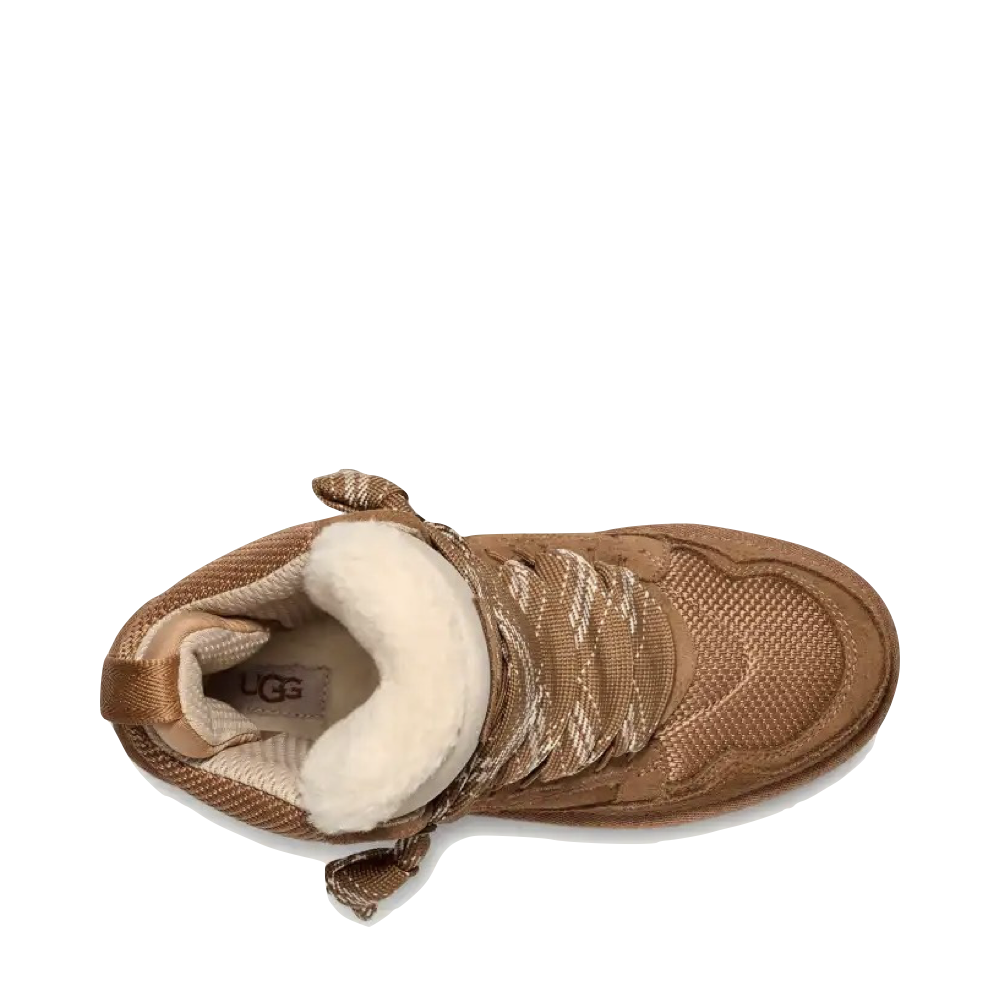 Top-down view of Ugg Highmel Lace Sheepskin Boot for women.