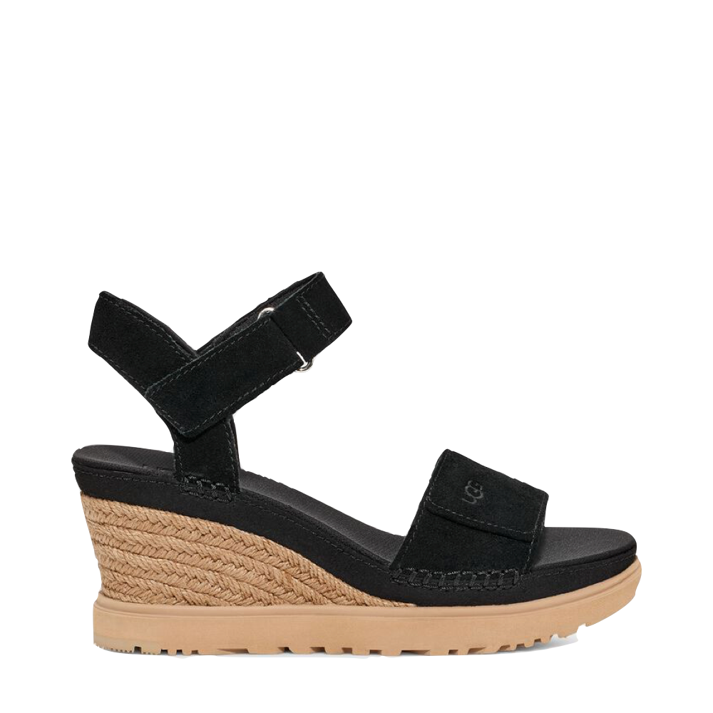 UGG Women's Ileana Strap Wedge Sandal (Black)
