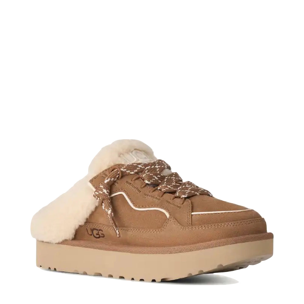 Toe view of Ugg Lowmel Mule Slip-On Tie for women.