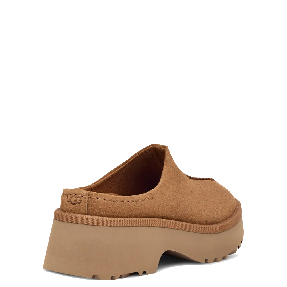 Heel view of Ugg New Heights Heeled Clog for women.