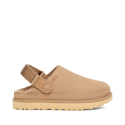 Side (right) view of Ugg Goldenstar Platform Clog for women.