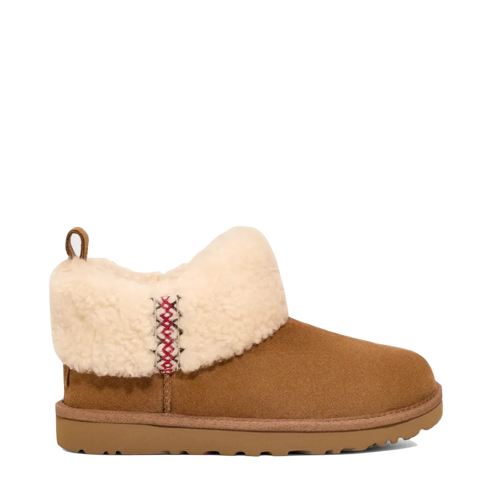 UGG Women's Ultra Mini Braid Boot in Chestnut