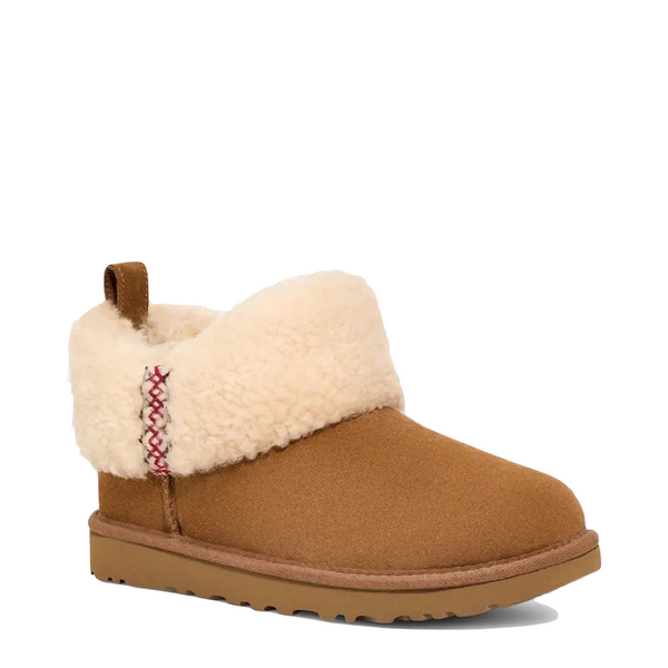UGG Women's Ultra Mini Braid Boot in Chestnut