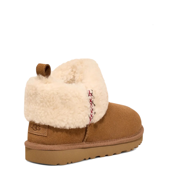 UGG Women's Ultra Mini Braid Boot in Chestnut