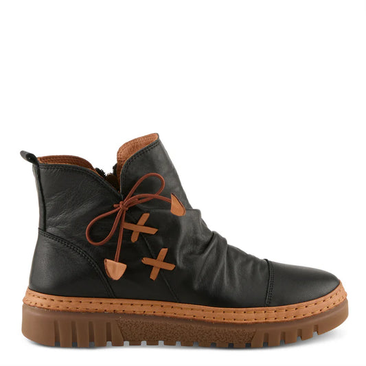 Spring Step Women's VanDis Low Leather Zip Boot in Black